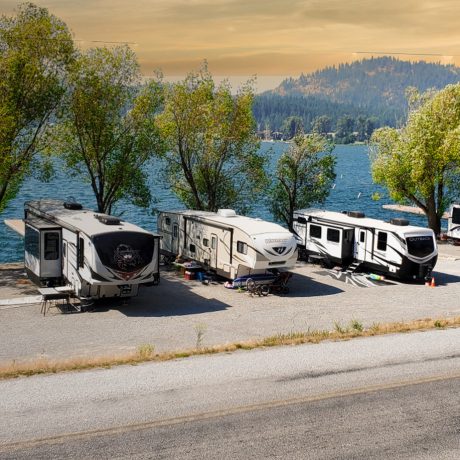 Smooth gravel roads leading to spacious, back-in RV sites, ideal for easy access at Waitts Lake RV Resort and Cabins in Valley, WA.